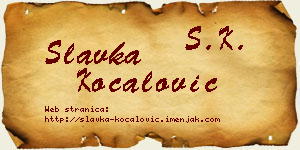 Slavka Kočalović vizit kartica
